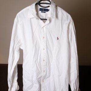 Polo by Ralph Lauren White Button Down Shirt - Large (16 1/2)white button down